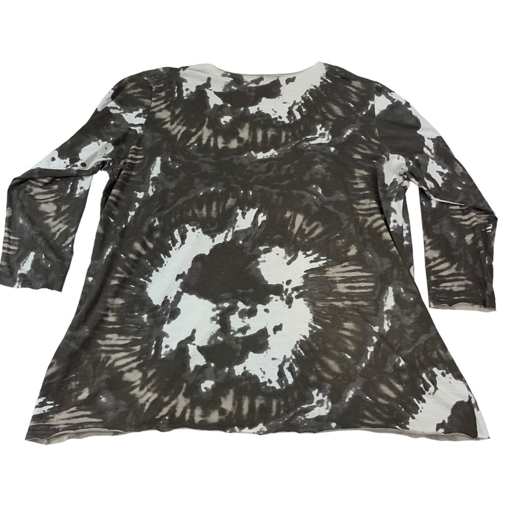 Suzy D London Jaimie Curve Tie Dye V Neck Tunic Blouse Womans Sz 2 Or US 14/16 - Picture 5 of 9